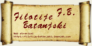 Filotije Batanjski vizit kartica